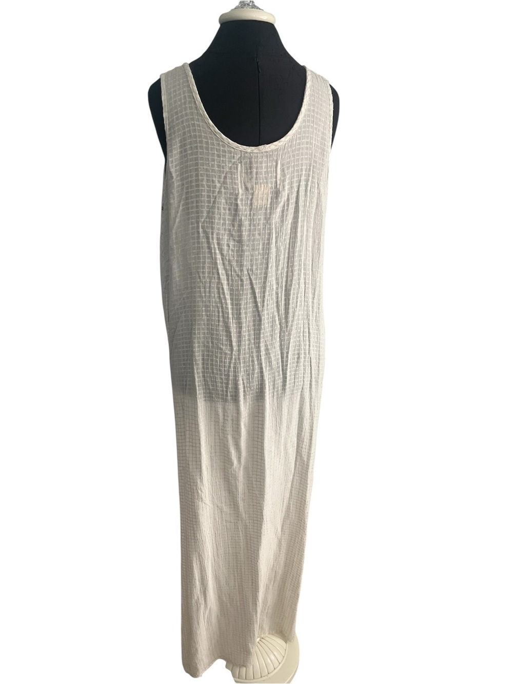 Angelheart Designs Jeanne Engelhart Flax Vintage Oatmeal Windowpane Tank Dress S
